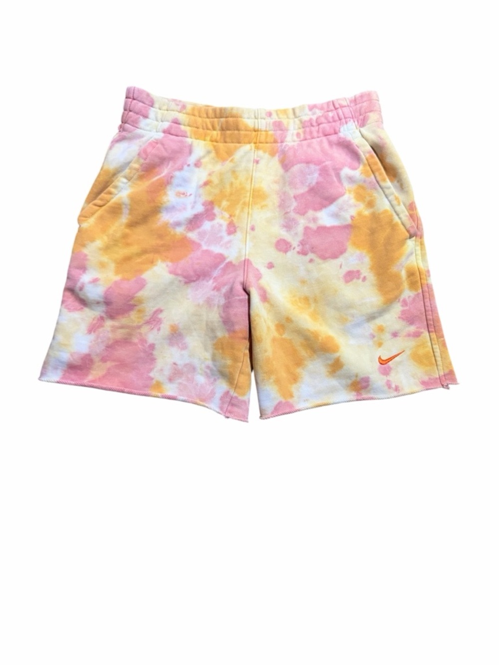 Nike Kids Tie-Dye Shorts - Pink, Yellow & White Size Medium